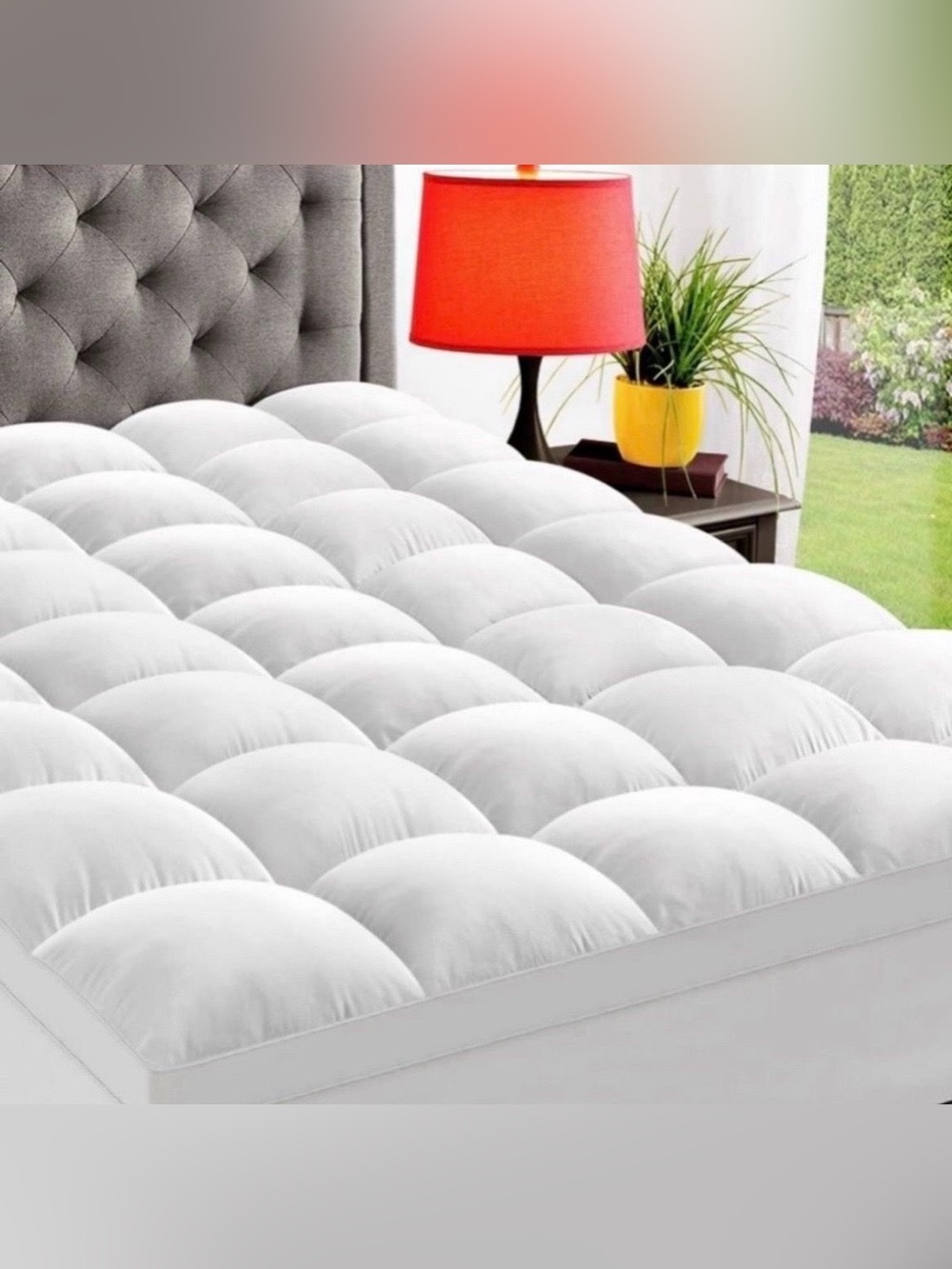 ELEMUSE King Cooling Mattress Topper for Back Pain, Extra Thick Mattress Pad Cov